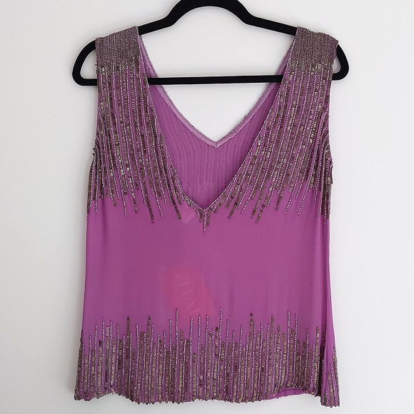 Gorgeous NWT Lavender Beaded Top - Picture 5 of 8
